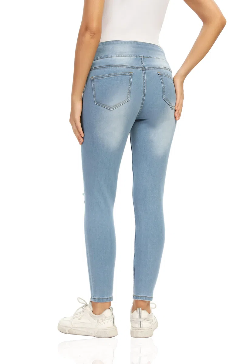 Jeans premaman da donna sotto la pancia, skinny, pantaloni premaman slim con tasche