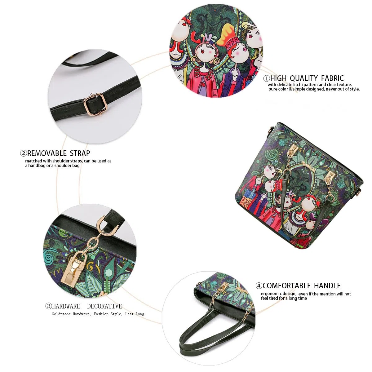 BUKESIYI Donna Borse a Mano Borsa a Tracoll Marca Spalla Elegante Tote 2024 PU Pelle IT77503