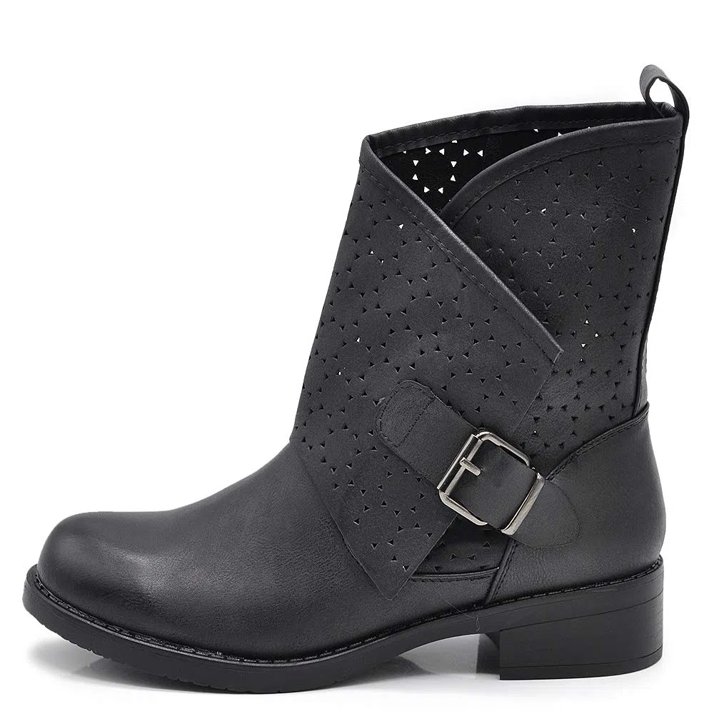 IF Fashion Scarpe da Donna Stivali Stivaletti Alla Caviglia Biker Fibbie Anfibi 630