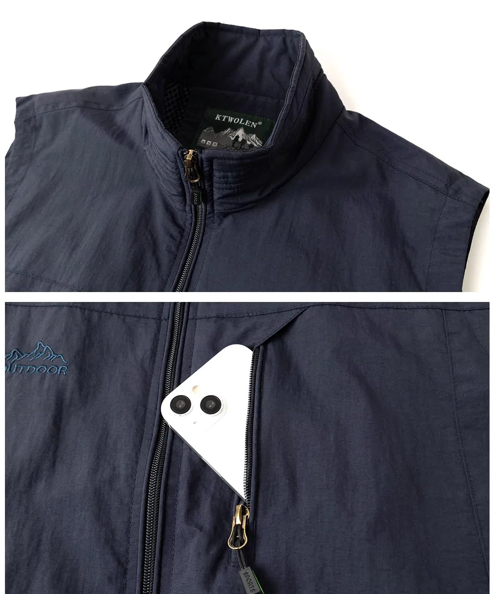 Gilet Uomo Tipo Caccia Estivo Leggero Gilet da Pesca da Uomo Gilet ad Asciugatura Rapida Giubbotto da Fotografico Giacca Lavoro Senza Maniche