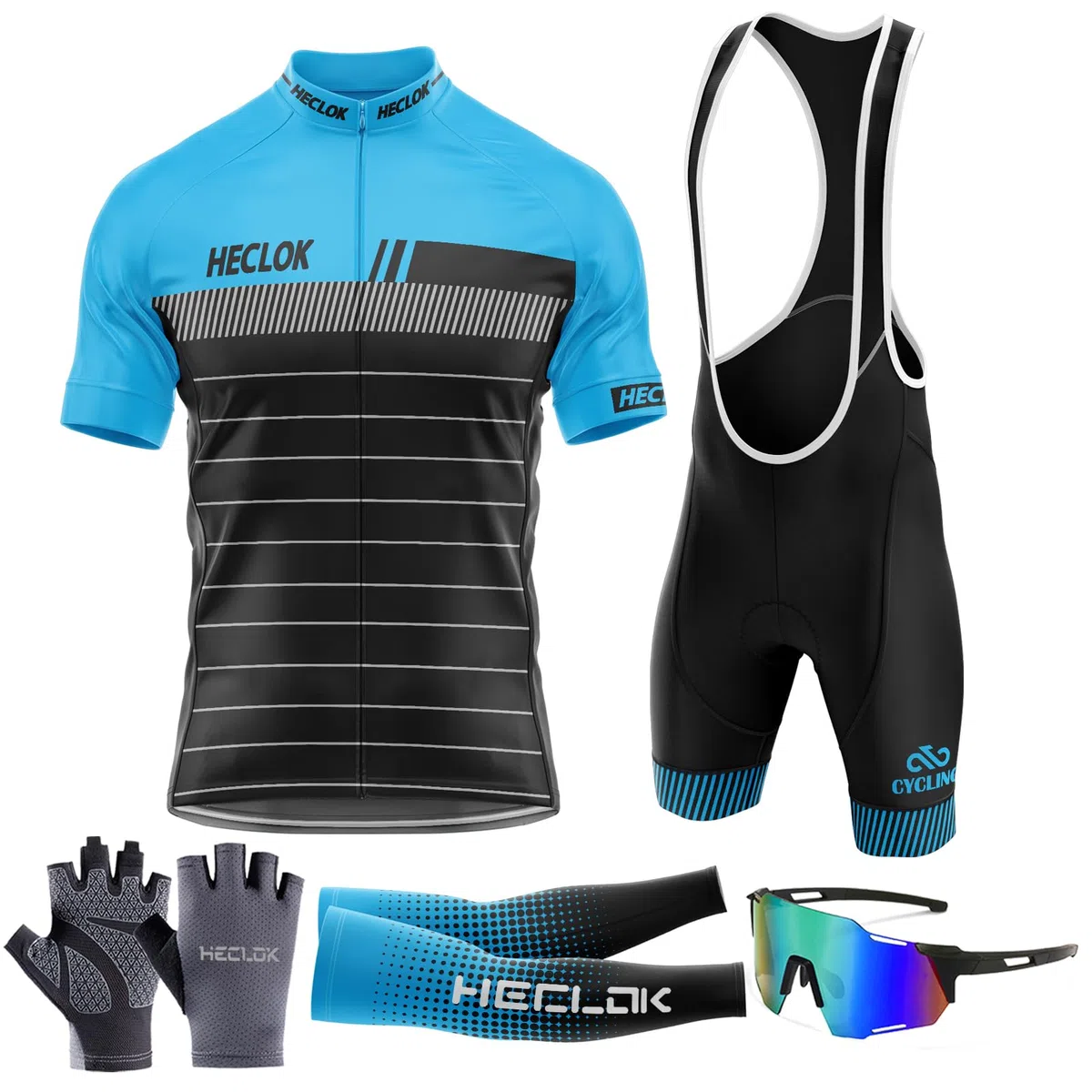 Uomo Abbigliamento Ciclismo Set Abbigliamento Completo Ciclismo Uomo Estivo per Bici da MTB Abbigliamento Ciclismo Set Tuta Bici Maglia + Salopette Pantaloncini 9D Gel Imbottito
