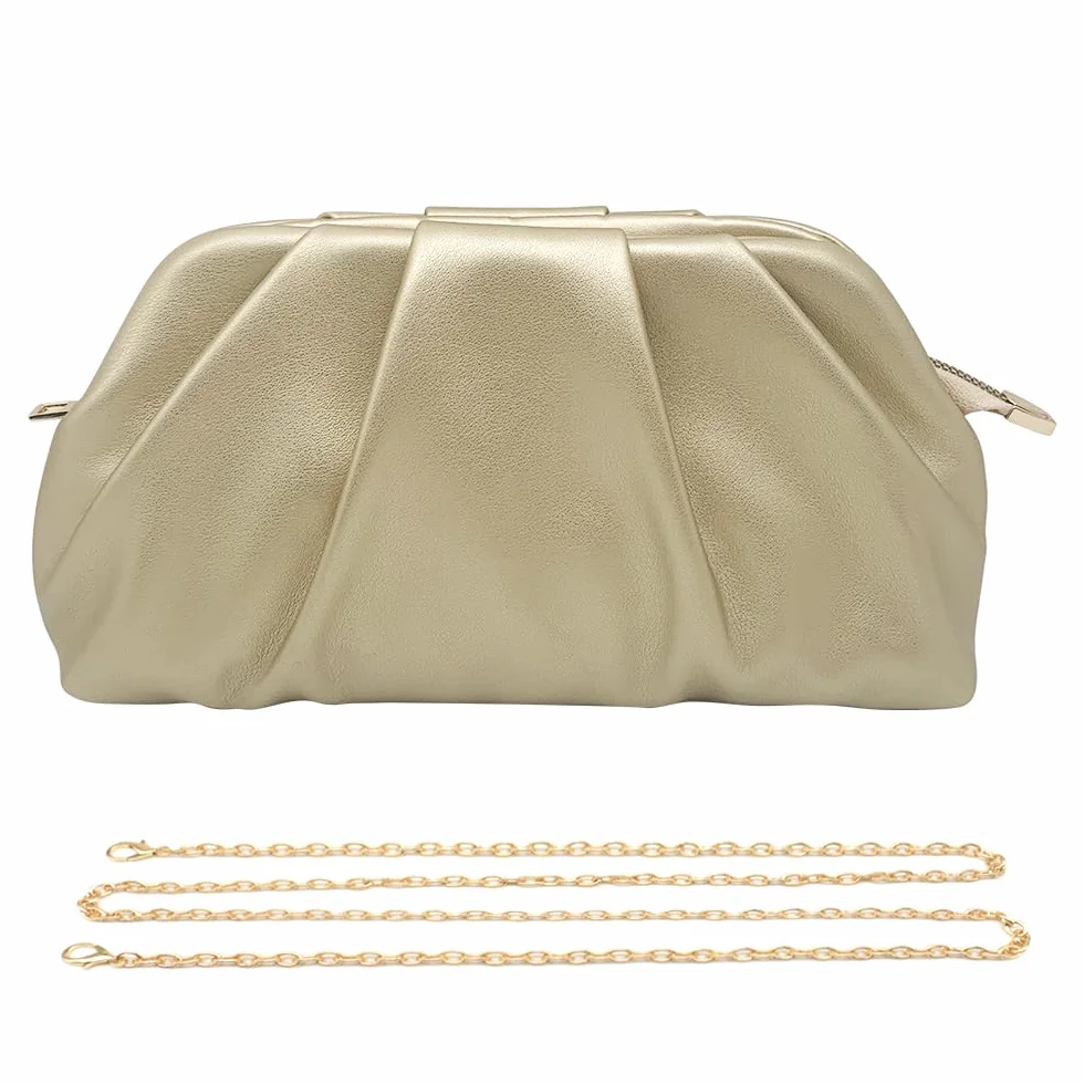 Pahajim Pochette Donna Elegante con Tracolla Morbido PU In Pelle Clutch Cerimonia Borsetta Donna per Balli, Feste, Matrimonio