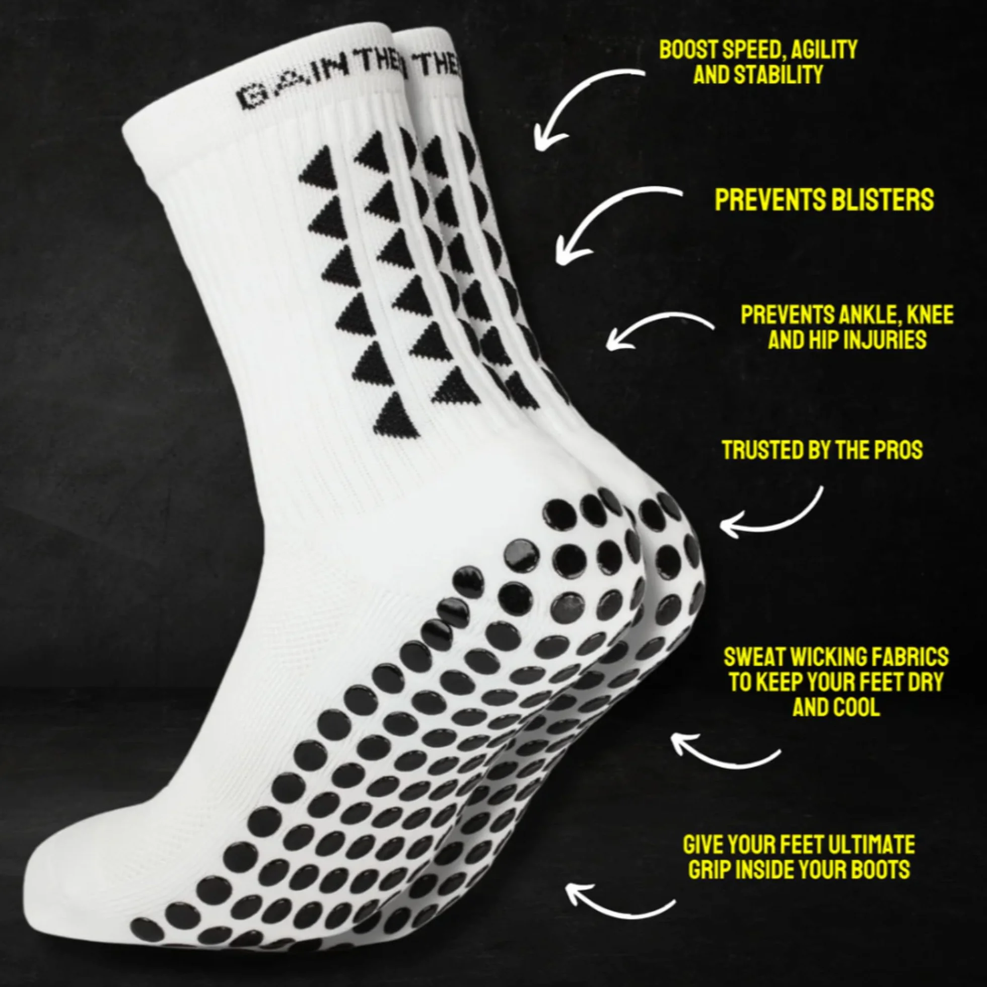 Gain The Edge Calcio Grip Socks - Set - Bianco