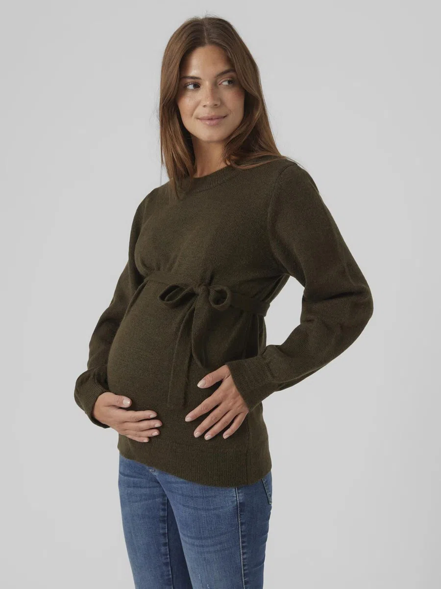 Mamalicious Vasca per Lne L/S Knit Top A. Noos Maglione Donna