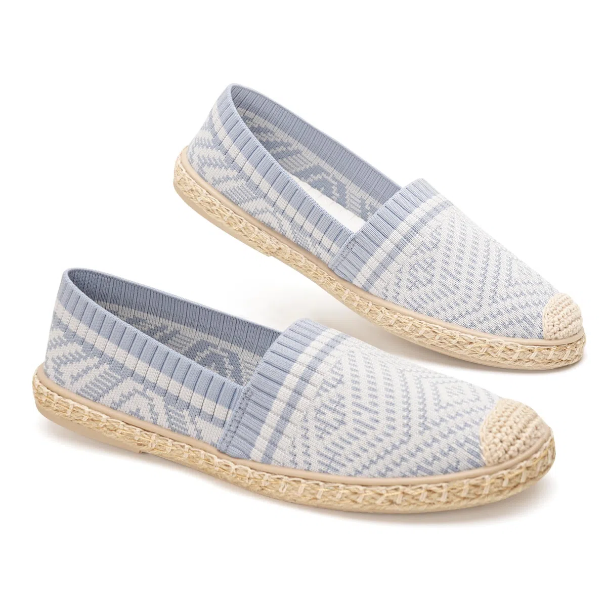 GLAMORA Espadrillas Donna Estate Sparto Piatte, Tela Traspirante Elasticizzata, Suola Intrecciata Antiscivolo, Calzature Confortevoli Leggere, Casual, Scarpa Tessuto Flessibile