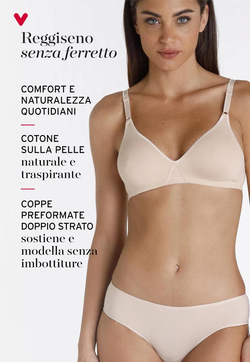 Lovable Reggiseno in Cotone Elasticizzato | Senza Ferretto e Senza Imbottitura | Spalline Regolazione Frontale | Pacco da 2 | Cotton Line Donna X2