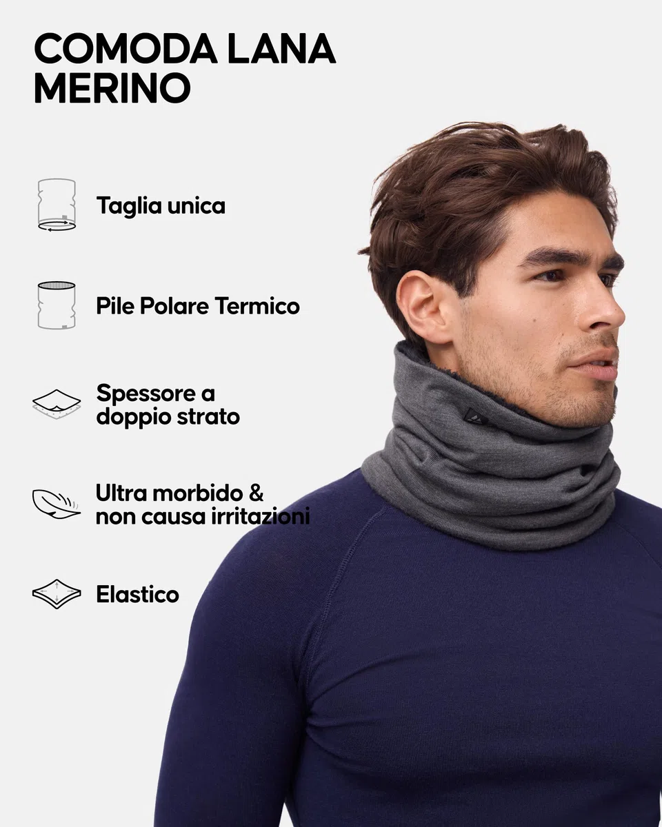 DANISH ENDURANCE Scaldacollo in Lana Merino, per Uomo e Donna, Copricollo, Sciarpa, Ski-Mask Sportiva