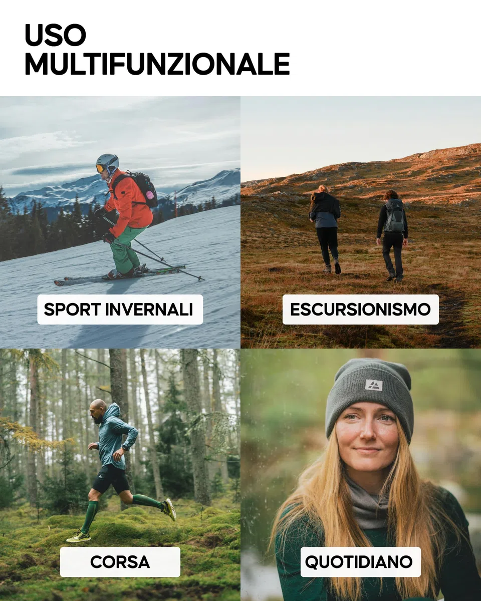 DANISH ENDURANCE Scaldacollo in Lana Merino per Uomo e Donna, Copricollo, Sciarpa, Coprifaccia Sportivo