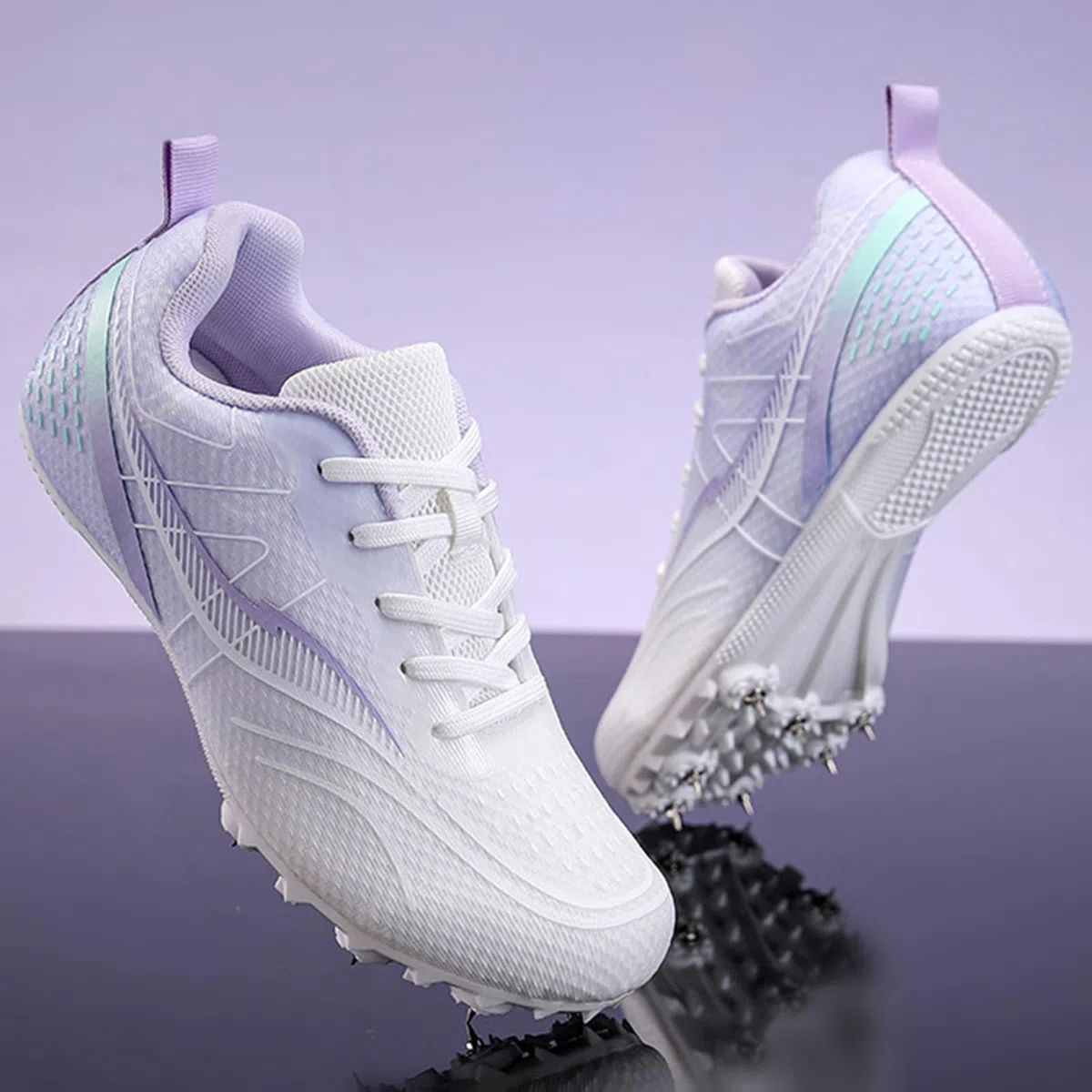 Scarpe da Atletica Leggero Donna 7 Chiodi Traspiranti Scarpe da Corsa Professionali da Competizione per Atletica Leggera