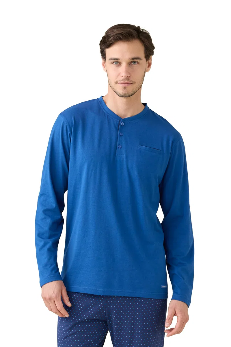 Noidinotte - Pigiama Uomo in Cotone Top Manica Lunga e Pantalone Lungo
