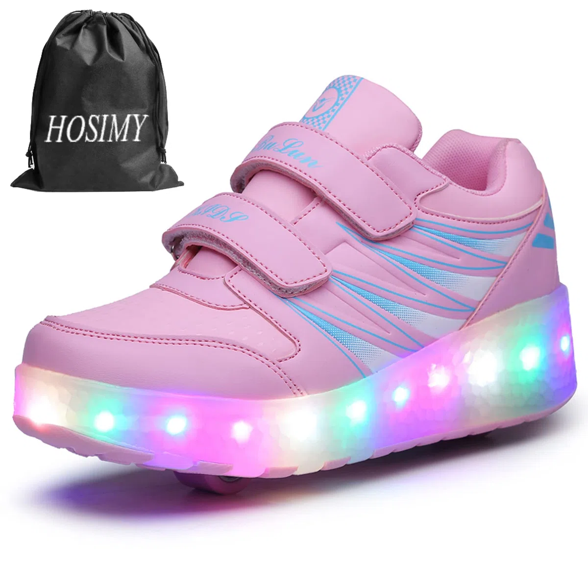 Unisex Bambino Scarpe con Rotelle,Luci LED Pattini a Rotelle Bambina Automatiche Skate Formatori Scarpe Bambino Sportive Ginnastica Lampeggiante Outdoor Multisport Running Sneaker
