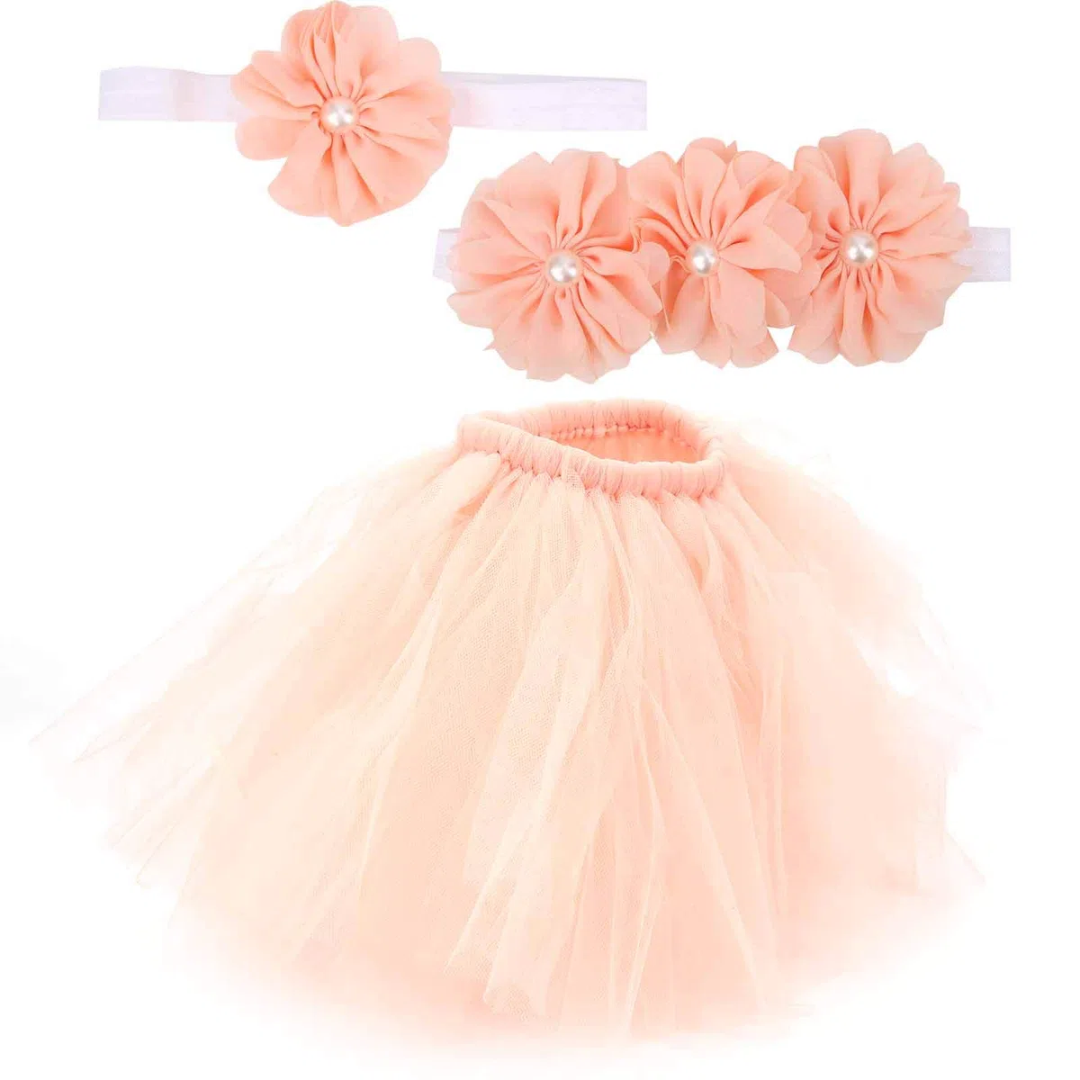 Gonna da Bambina, Set di Petto Avvolto con Fascia per Neonato Abito Gonna Fotografia Neonato Prop Balletto Dance Dress Up con Fascia per Capelli Compleanno Natale Regalo