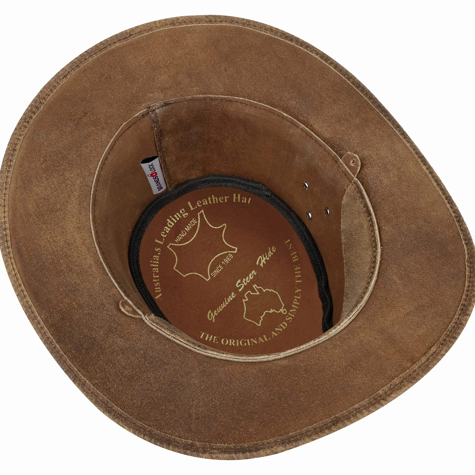 Pamposh Cowboy Cappello per Uomo e Donna-Premium Pelle Australiano Cappello-Fatto a Mano Leggero Western-Modellabile Tesa Larga Cowgirl