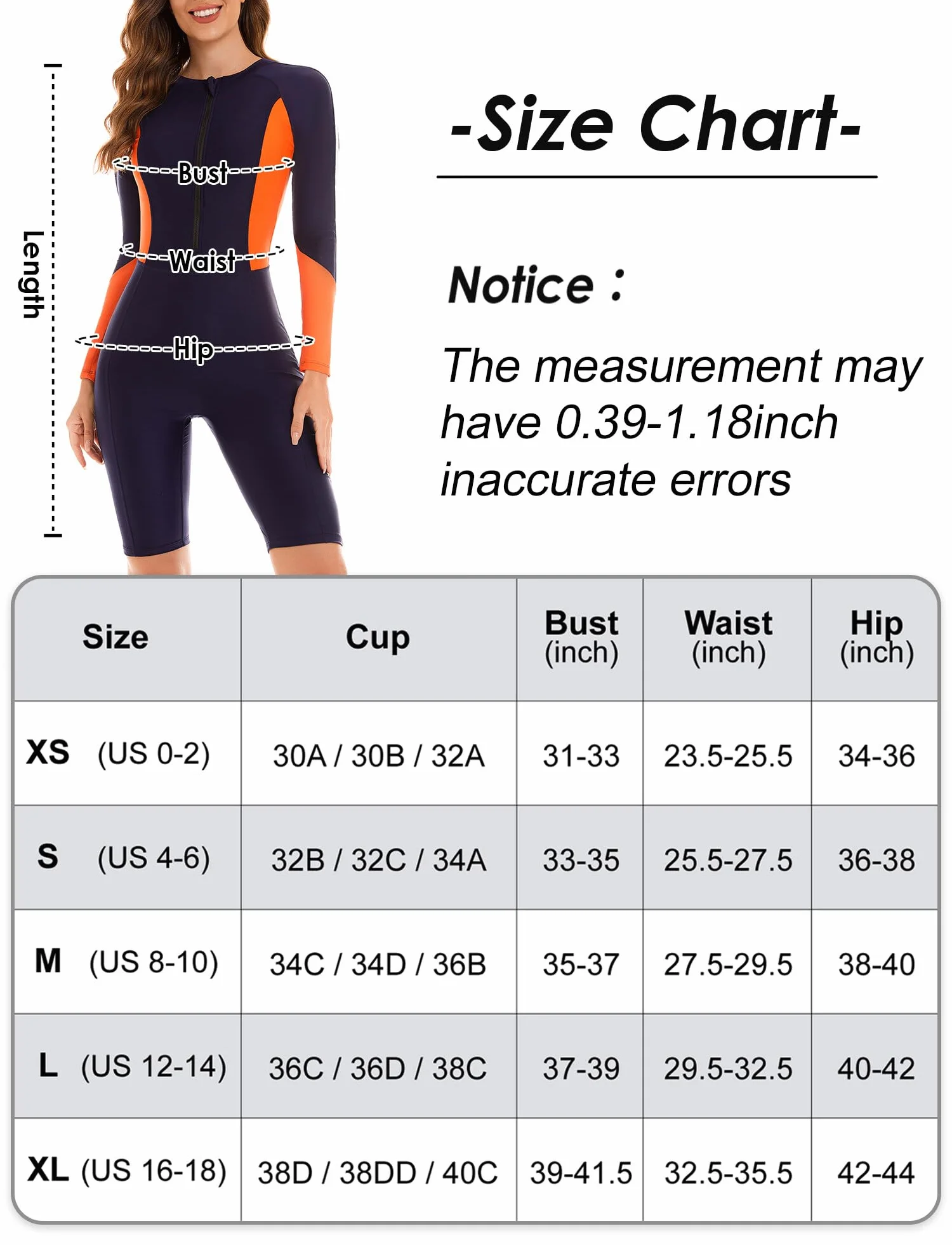 SEAUR Rash Guard Costume da bagno da donna a maniche lunghe, con gamba UPF 50+, protezione UV, slim fit, chiusura lampo, costume da bagno One Piece