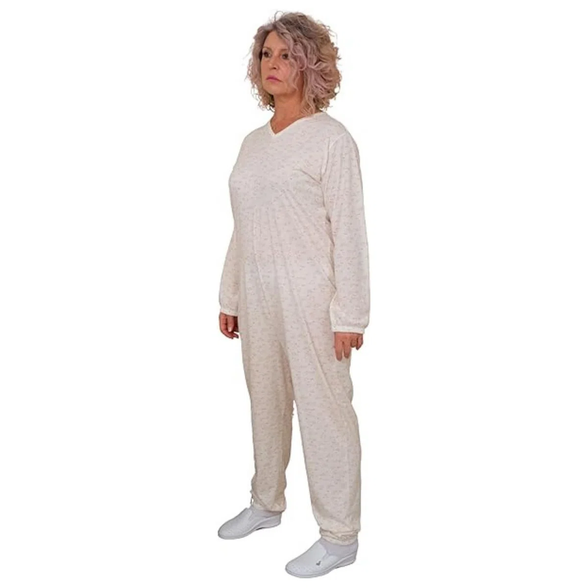 FERRUCCI COMFORT Pigiama Sanitario con Zip Posteriore Manica Lunga in Cotone da Donna - 9012
