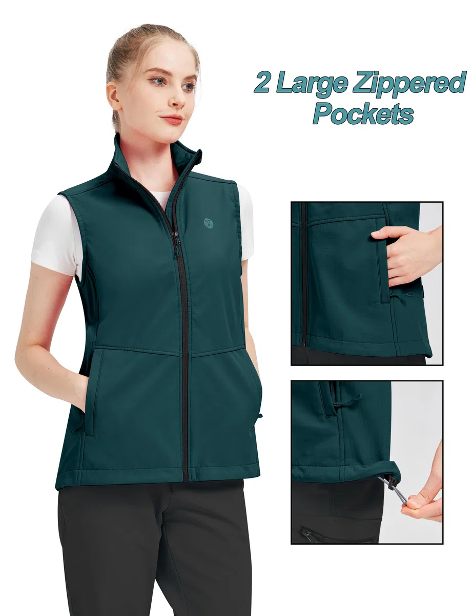 KUTOOK Gilet in Pile da donna Gilet Softshell Invernale Gilet Trekking Donna Giacca Sportivo Impermeabile Antivento per Pesca Arrampicata Running Ciclismo e Vita Quotidiana