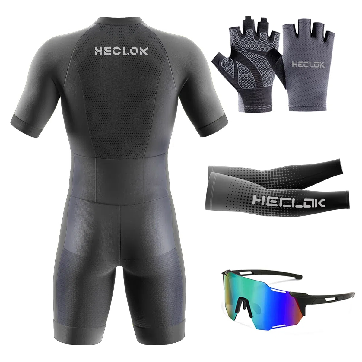 Tuta da Triathlon a Maniche Corte da Uomo, 2024 Nuovi MTB Body Trisuit Cycling Skinsuit with Gel Pad per Nuoto/Corsa/Ciclismo, Abbigliamento Ciclismo Imbottita, Monopezzo