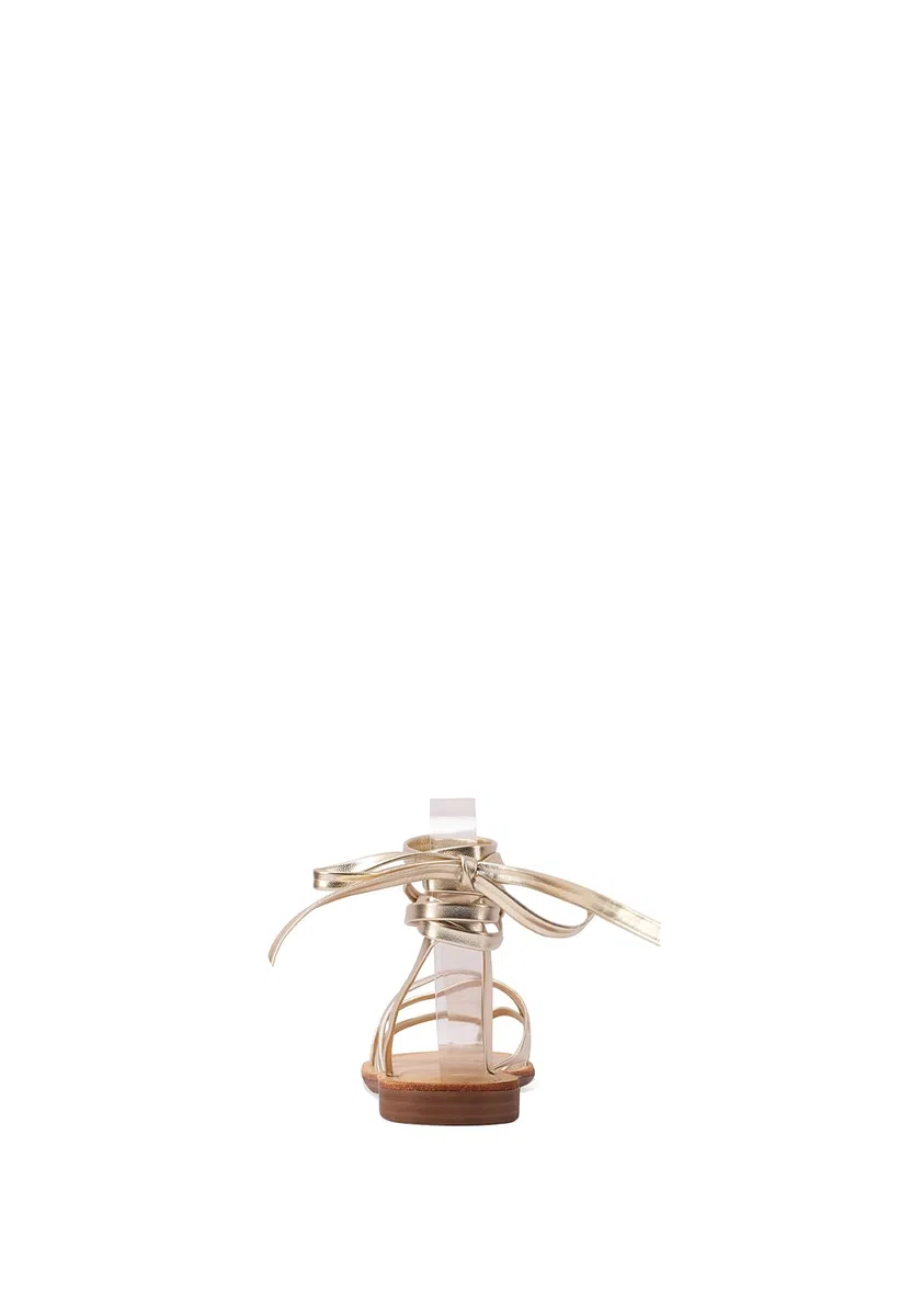 QUEEN HELENA Infradito alla Schiava Sandali Bassi con Lacci Casual Donna Y5017