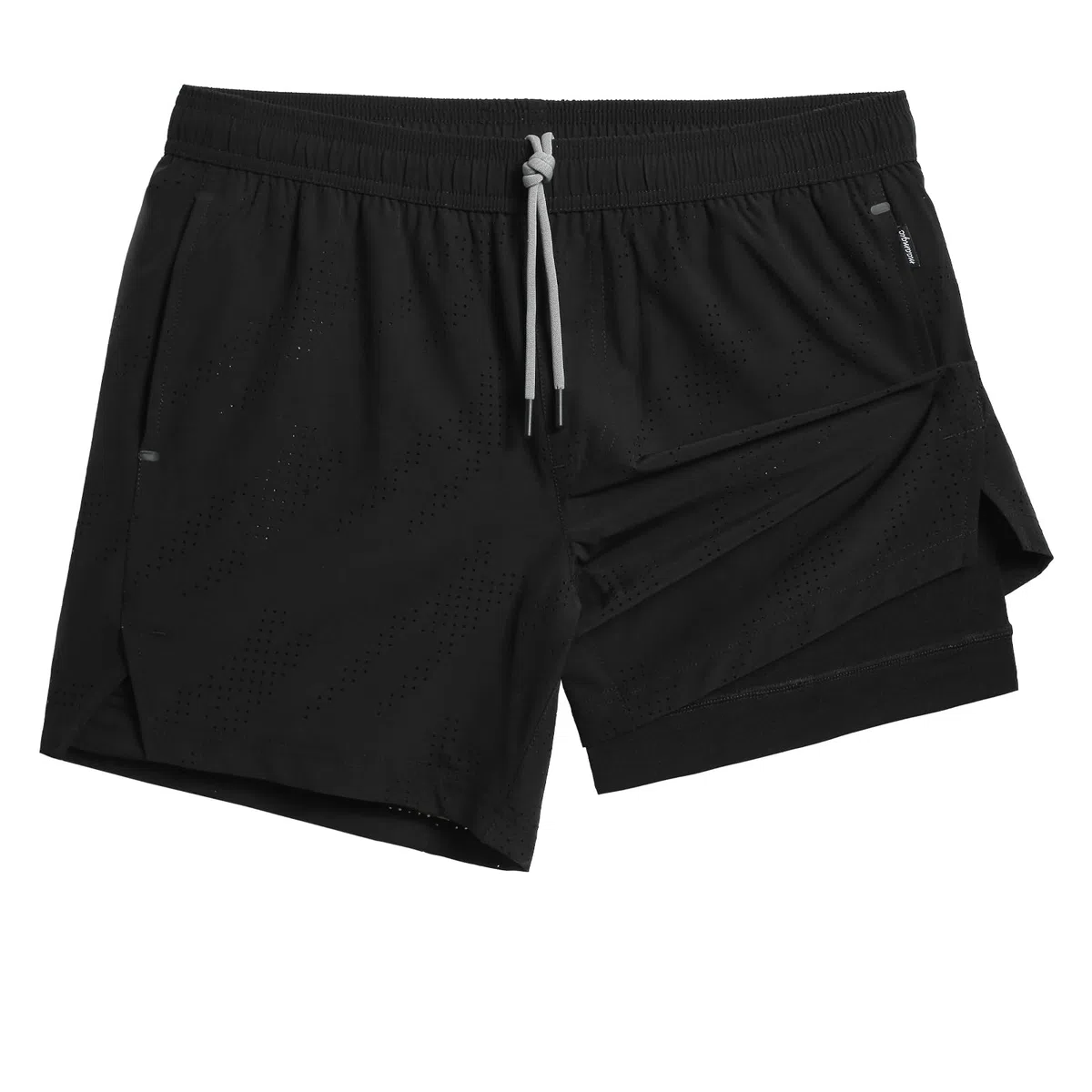 MaaMgic Pantaloni corti da corsa 2 in 1, da uomo, con tasca per cellulare, ad asciugatura rapida, 5", con pantaloni interni, 4 vie, elasticizzati, per corsa, fitness, allenamento atletico