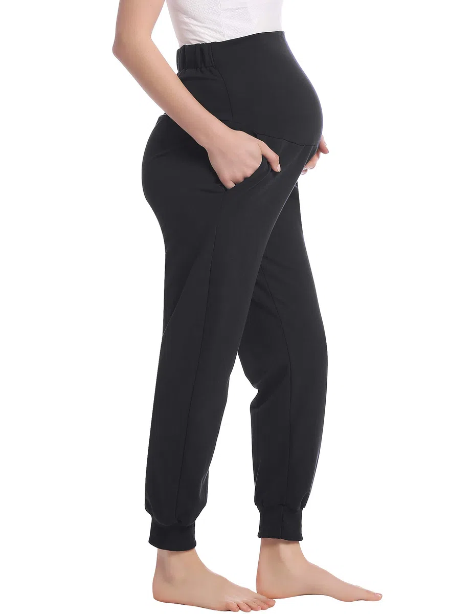 Pantaloni premaman lunghi da donna, per gravidanza, pigiama e yoga
