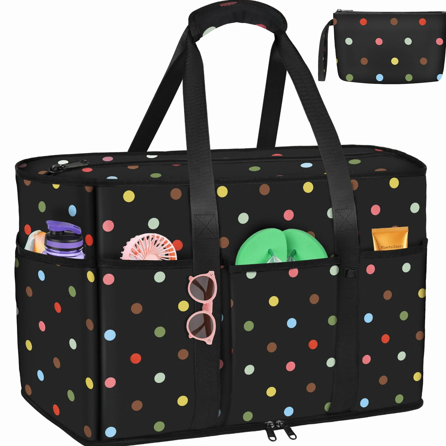 LUROON Borsa Mare Donna Grande XXL, Borsa Spiaggia Donna Famiglia Impermeabile con Zip, Borsa da Mare Beach Pieghevole Borsa Beach Tote Bag per Viaggio Spiaggia Piscina Vacanza