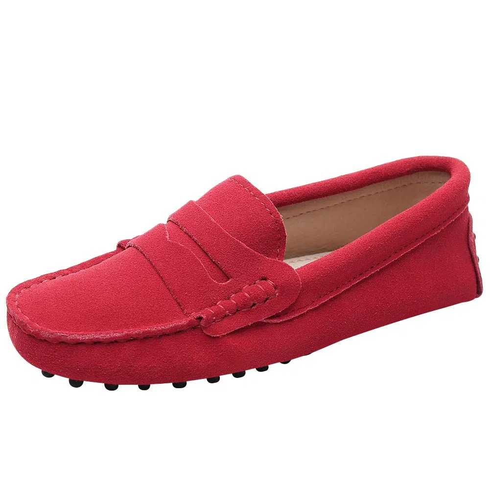 Donna Classico Scamosciato/Tessuto Papillon Penny Loafers Comodo Fatto a Mano Mocassini Pantofola
