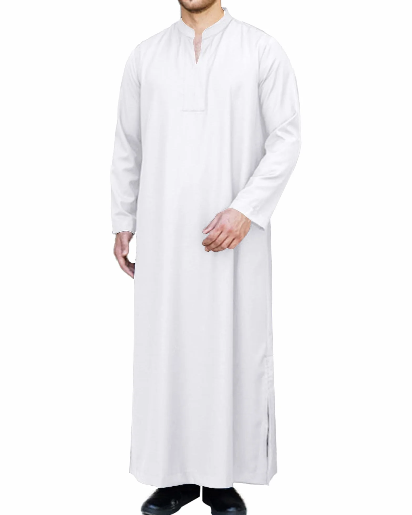 LVCBL Caftano da uomo, a maniche lunghe, caftano, da uomo, con tasche, vestibilità universale, M-3XL