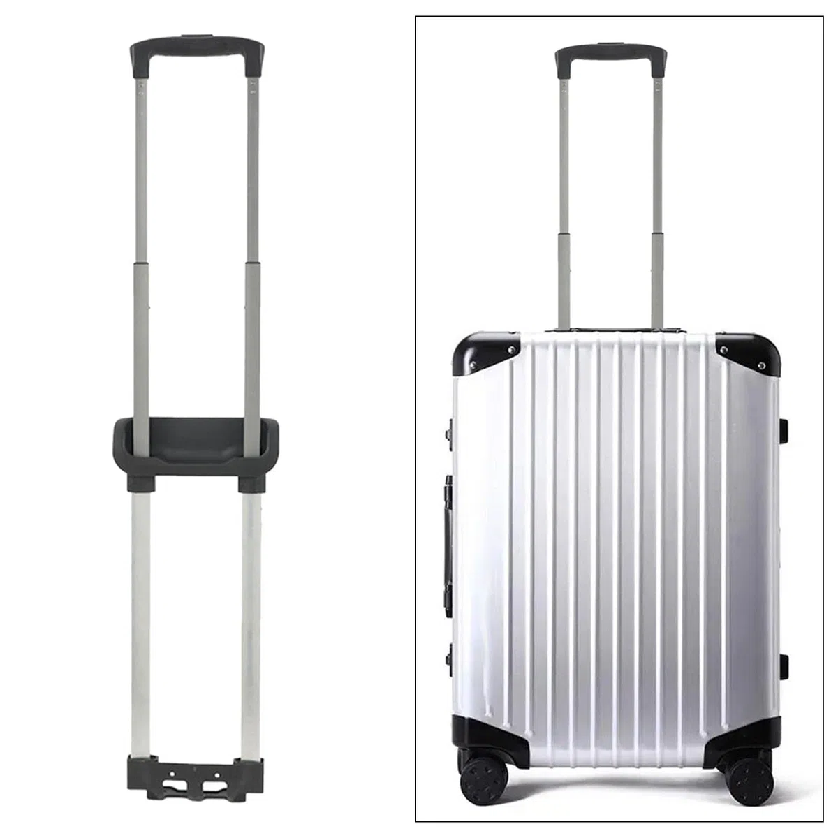 Carrello Portabagagli Da Viaggio in Alluminio Trolley Borsa per Valigie Maniglia Telescopica, Adatto per valigie da 20 pollici, Stile H