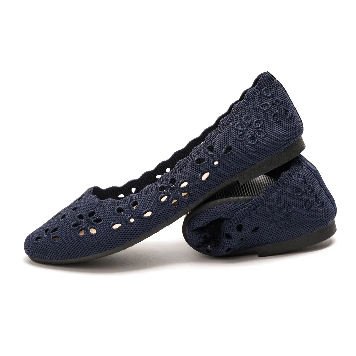 GLAMORA Ballerine Donna Traforate Comode Maglia Elasticizzata Leggere Traspiranti Scarpe Basse Punta Tonda Slip On Suola Morbida Flessibile Comfort Estive Eleganti Calzata Facile
