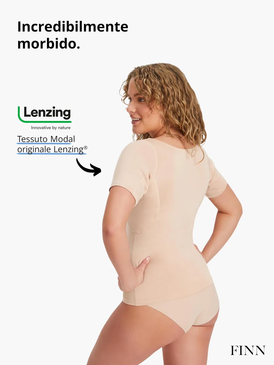 FINN Maglia Intima Anti-Sudore Donna con Assorbenti Ascellari Contro Sudorazione Eccessiva - Canottiera Antisudore con Protezione Garantita Contro Macchie di Sudore e Cattivo Odore