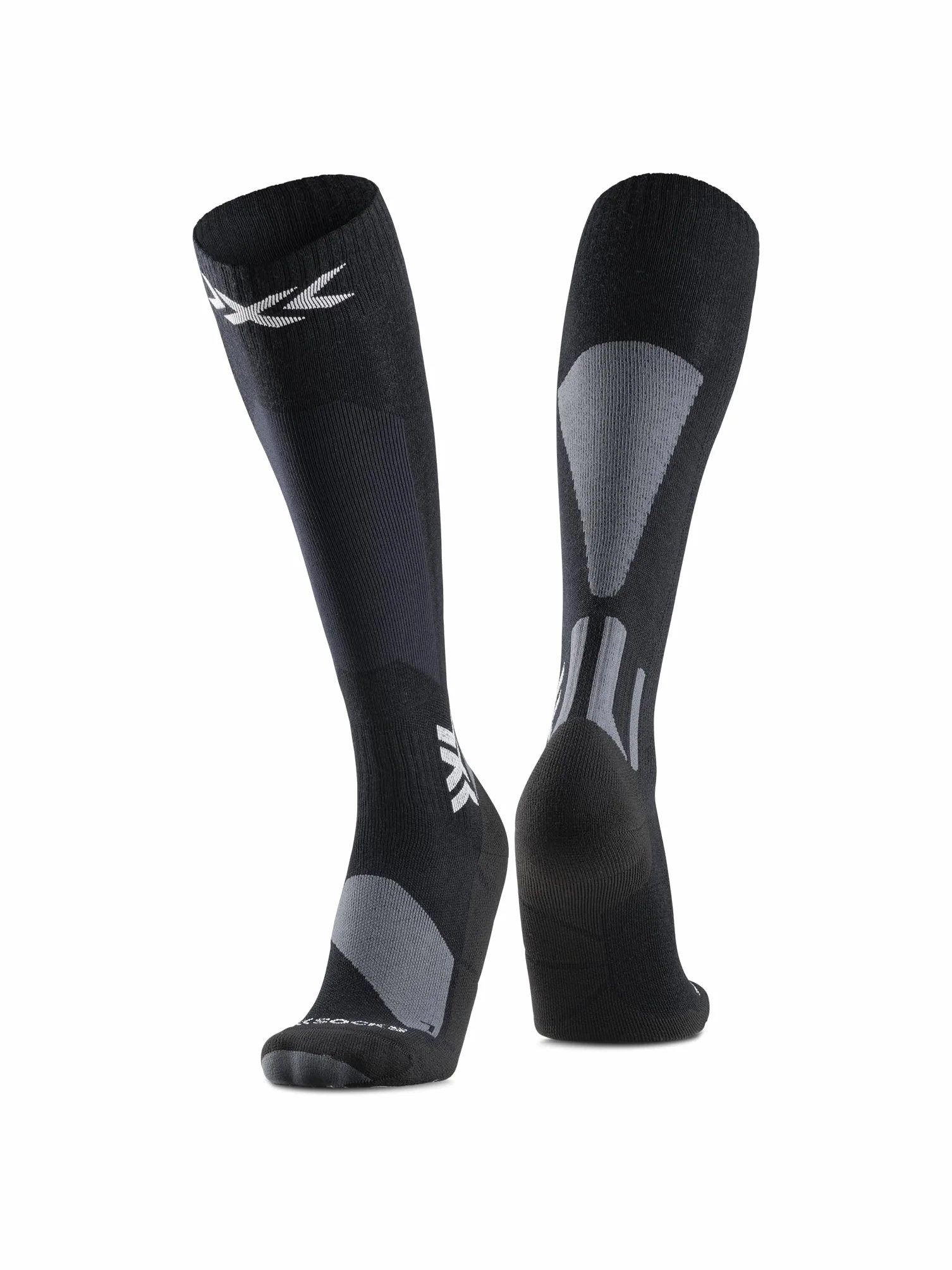 X-Socks Ski Discover Merino OTC - Calze da Sci in Merino per Comfort & Calore - O-Ring Bandage per Adattamento Sicuro & Supporto - Ideale per Sci & Sport Invernali - Nero/Grigio, 39-41