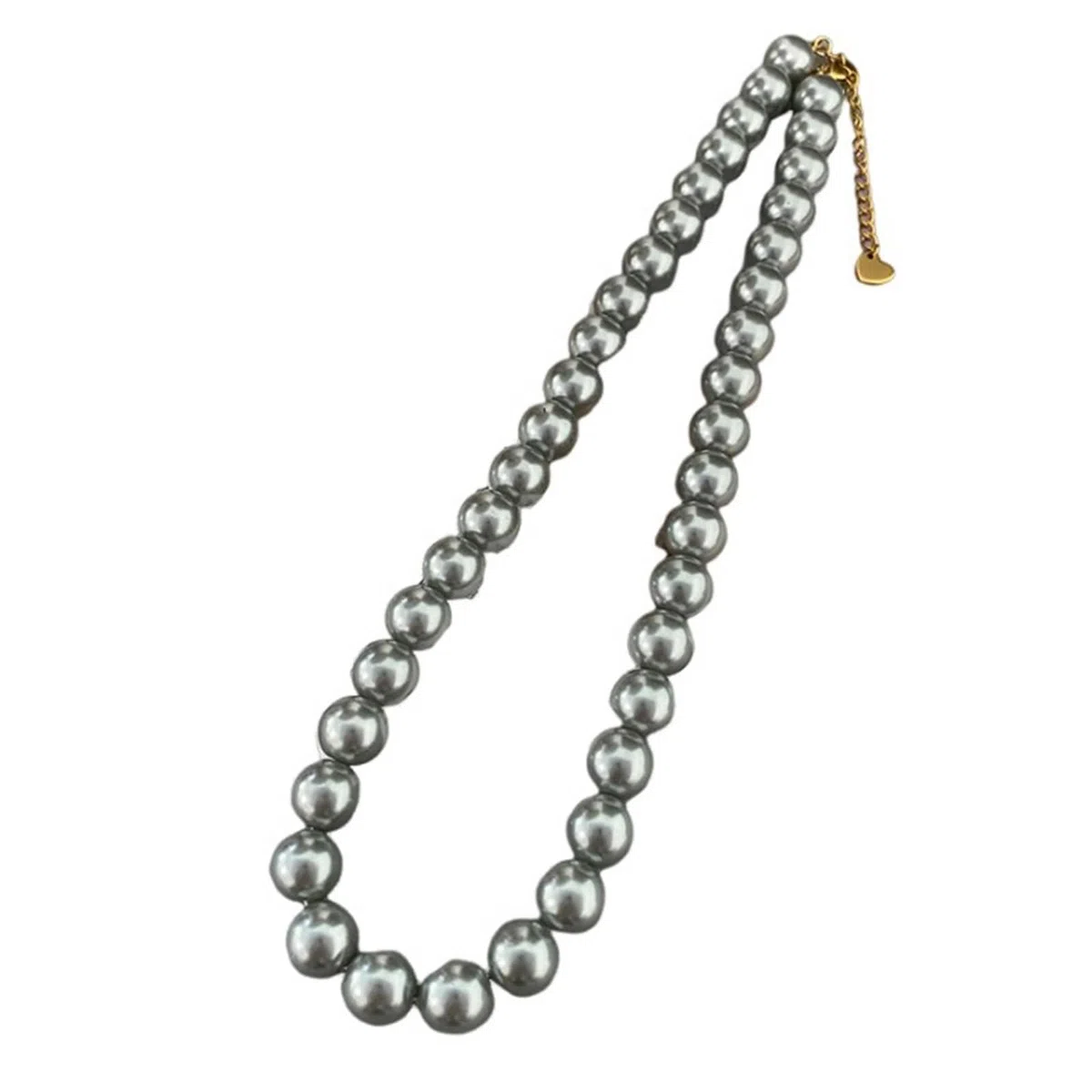 Collana Donna Lunga Perle, Collane Donna Lunghe Bianco/Grigio Placcato in Oro per Compleanno