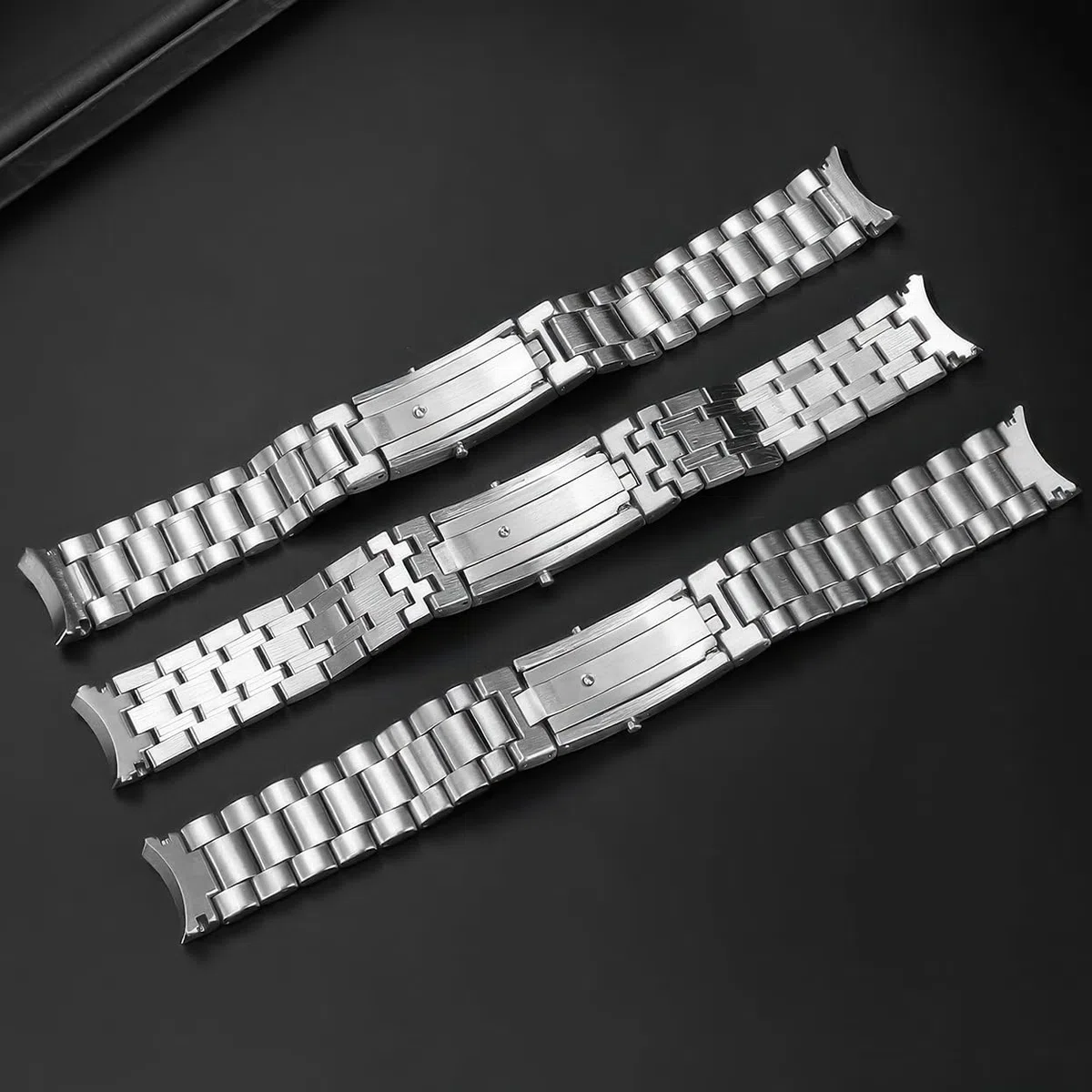 Cinturino di ricambio per OMEGA SEAMASTER300 SPEEDMASTER DE VILLE in acciaio inox (argento, cinque baht, 18 mm)