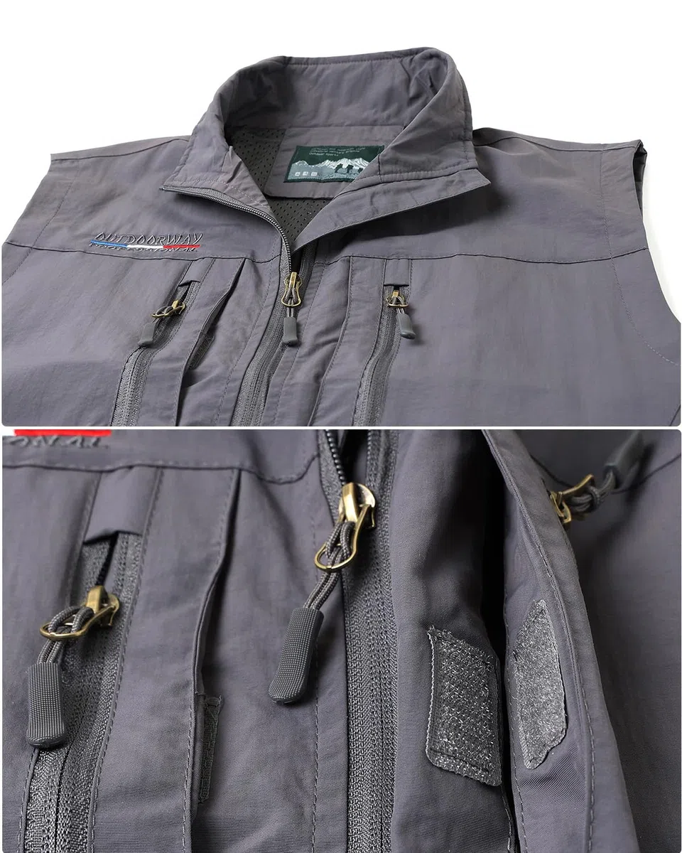 Gilet da Pesca da Uomo Asciugatura Rapida Giubbotto Senza Maniche Multitasche All'aperto Panciotto da Lavoro Caccia Trekking Fotografia Reporter