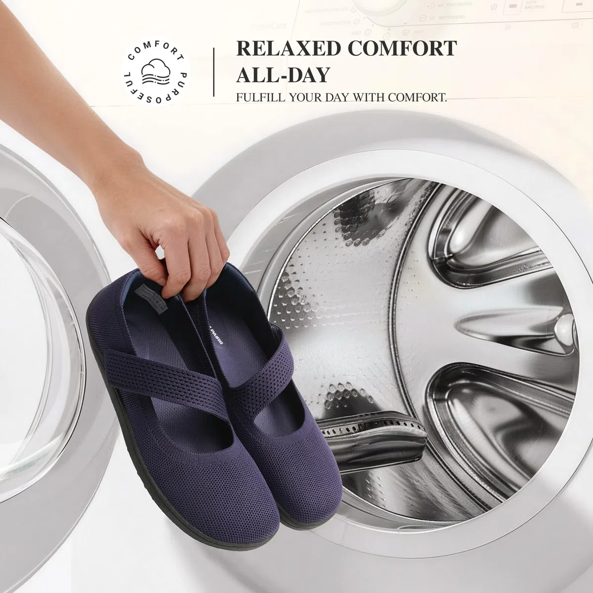 DREAM PAIRS Mary Jane da Donna – Ballerine in Maglia Effetto Barefoot, Supporto all'Arco Plantare – Scarpe Basse Casual Ufficio Lavoro Viaggi Passeggiate