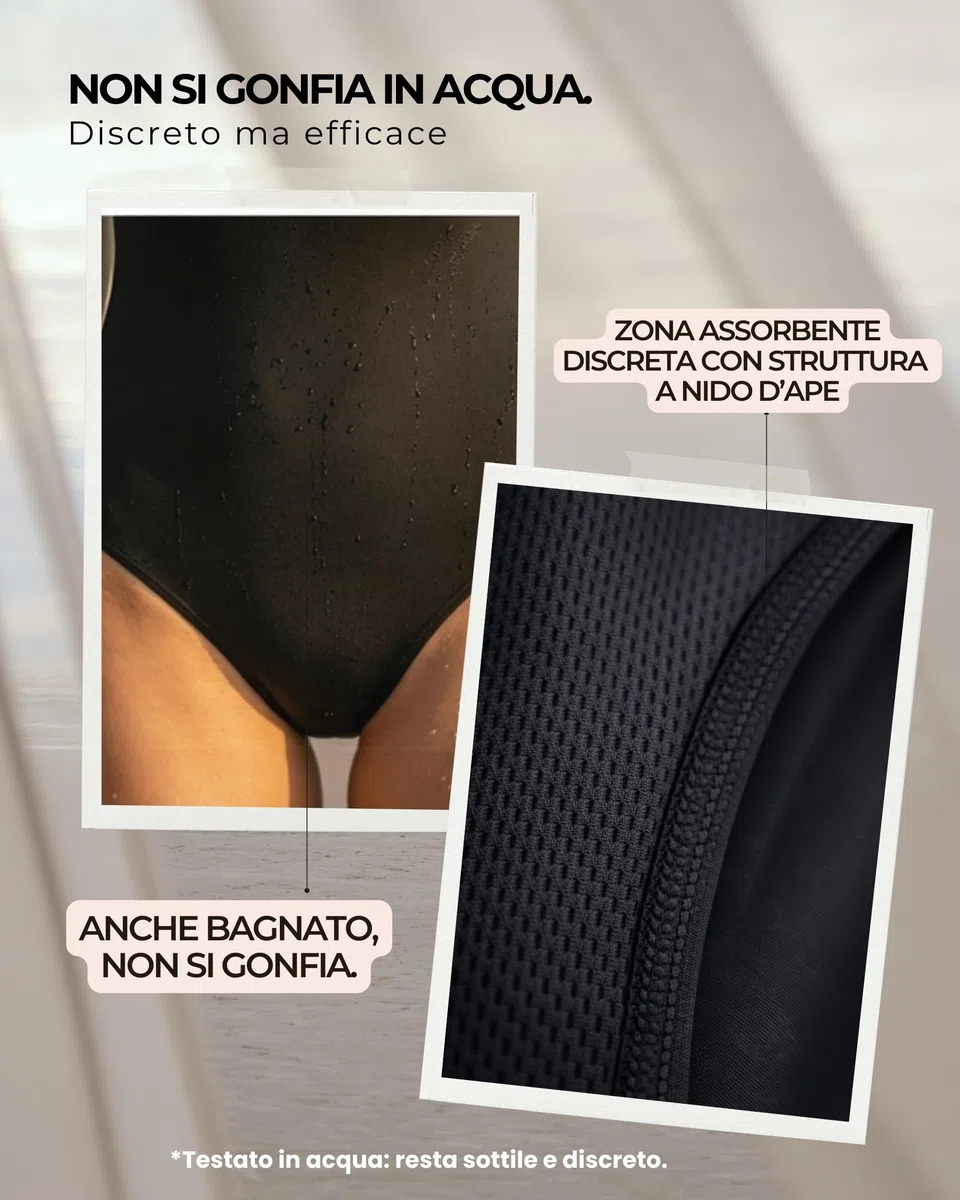 Costume da Bagno Mestruale 1 Pezzo per Donna & Ragazza | Tecnologia AquaSecure | Flusso Leggero-Medio | Anti-UV | Piscina, Mare & Nuoto | Riutilizzabile, Ecologico, Oeko-Tex
