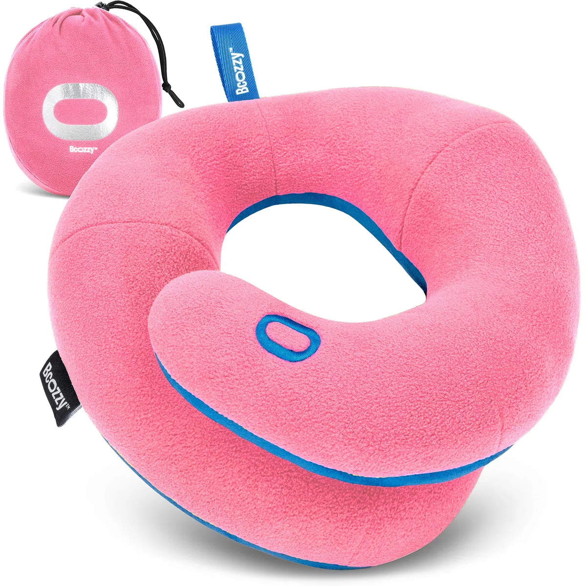 BCOZZY Cuscino Da Viaggio Per Supporto Per il Mento Per Bambini per 3-7 anni- Impedisce Alla Testa Di Cadere in Avanti - Comodo Viaggio Su Strada Essenziale, Morbido, Taglia Small, Rosa