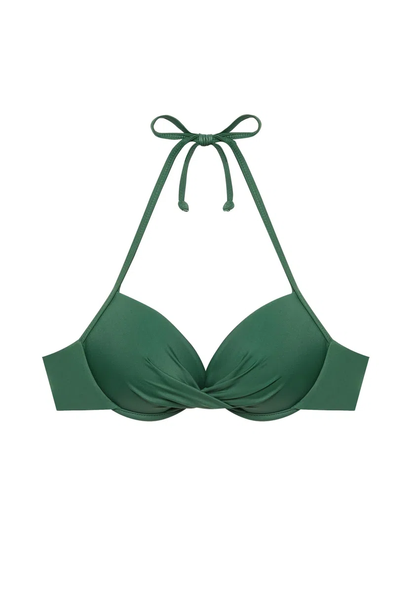 YAMAMAY - Bikini Parte Alta, Push-up con Ferretto, Donna, Essentials, Verde, monocromo