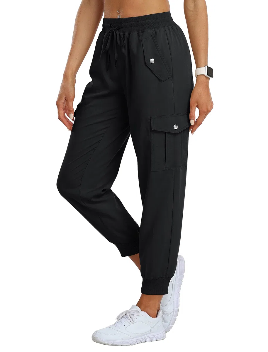 JINSHI Pantaloni Cargo Donna Leggeri Jogging Pantaloni Traspiranti Sport Casual Escursionismo Campeggio Trekking Pantaloni con Muti-Tasche
