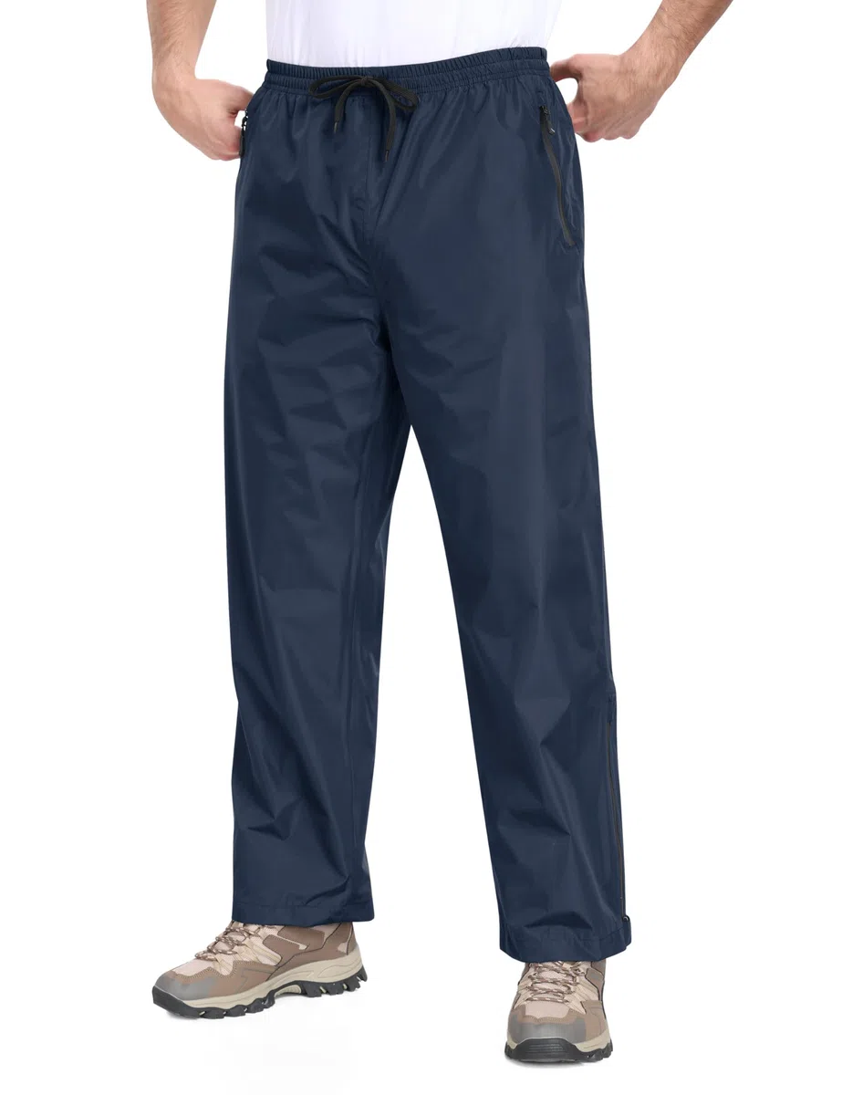 MoFiz Uomo Pantaloni da Pioggia Impermeabili Antivento Leggeri Traspiranti Pantaloni da Escursionismo Moto Pieghevoli con Zip Tasche