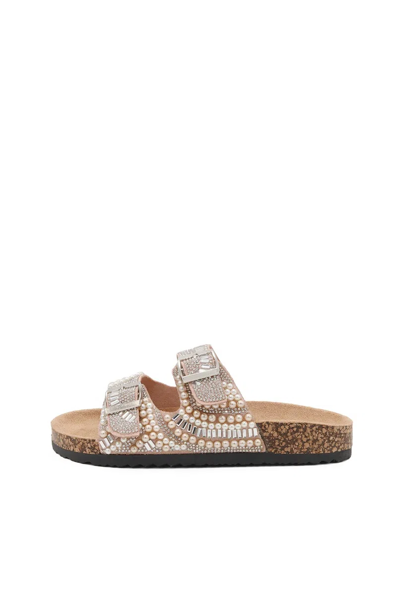 QUEEN HELENA Ciabatte con Doppia Fibbia con Strass Estive Donna R231