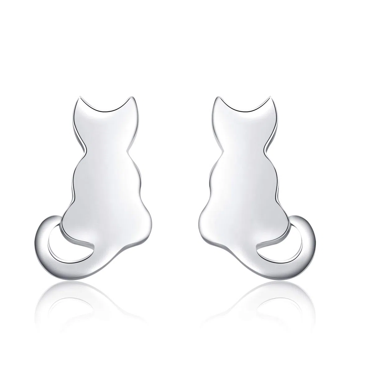 Orecchini a perno in argento Sterling con gatto, ipoallergenici, per donne