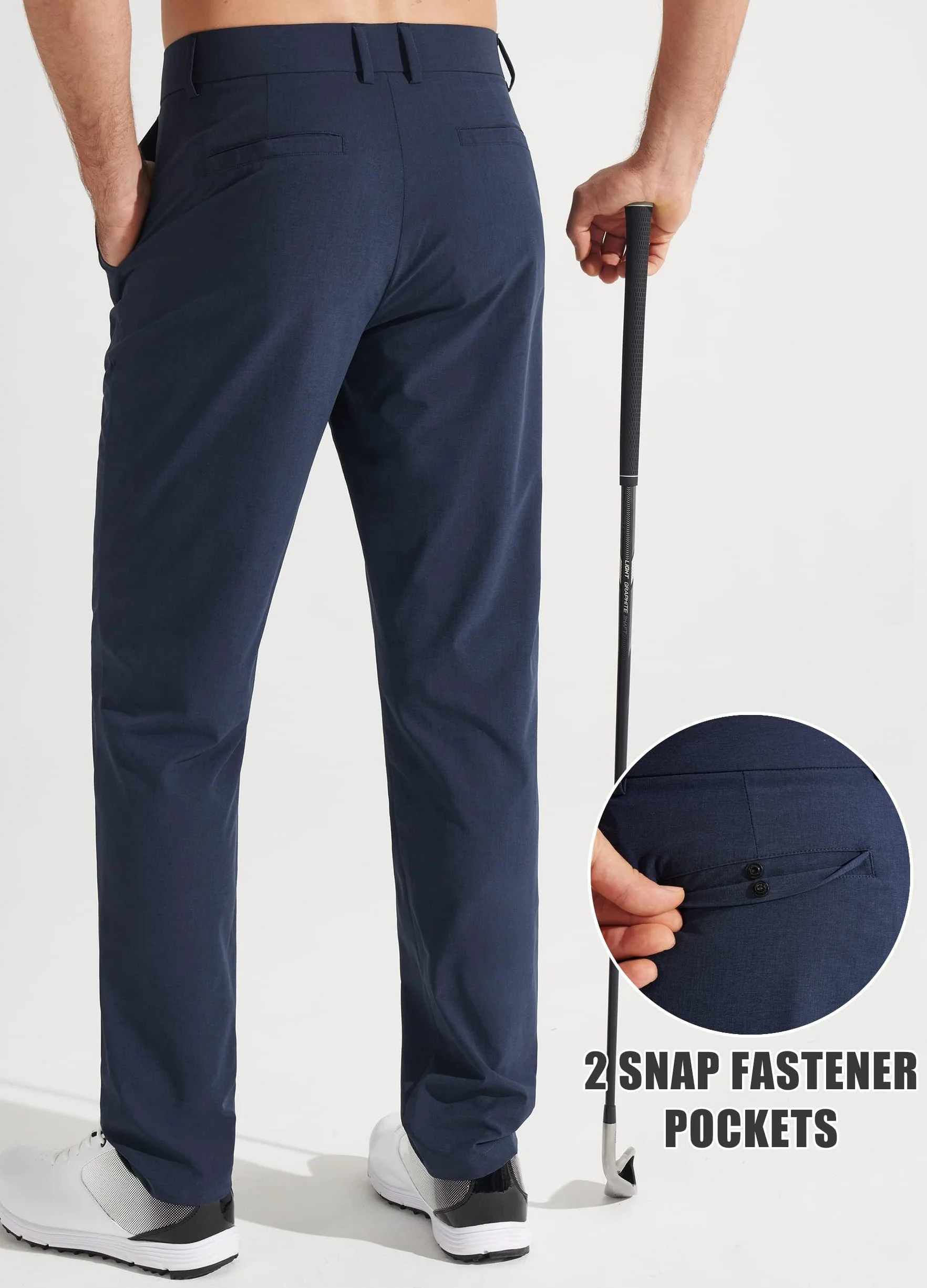 Libin Pantaloni da Golf Uomo Eleganti Elasticizzati Pantalone Slim Fit Pants Sportivi Impermeabile Jogger con Tasche