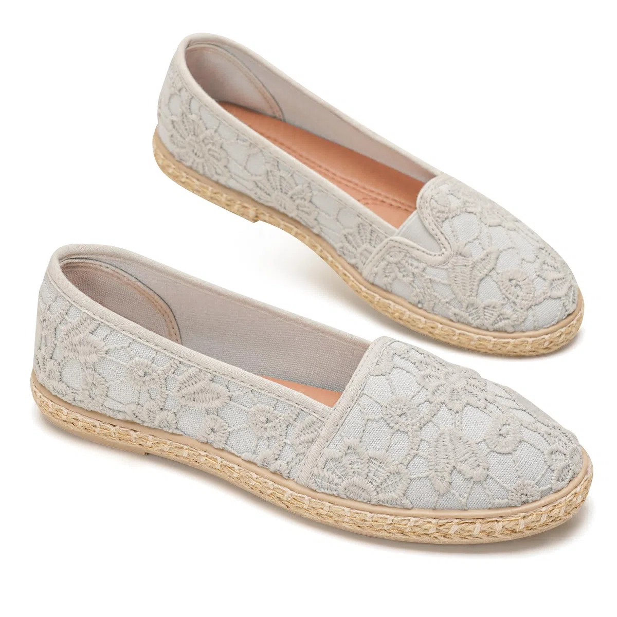 GLAMORA Espadrillas Donna Ballerine Traforate Pizzo Traspirante Slip On Scarpe Estive Leggere Comode Suola Antiscivolo Gomma Calzature Basse Casual Eleganti
