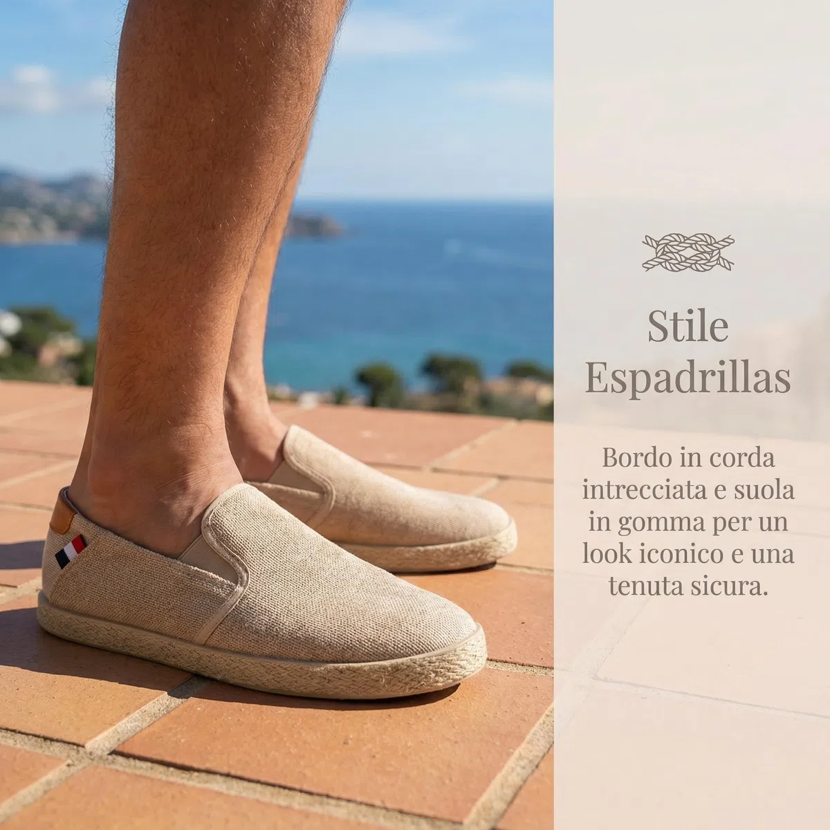 GLAMORA Espadrilles Slip on tela, vintage, look usato, effetto lino, estivo, traspirante, leggero, comodo, piatto, antiscivolo, suola flessibile