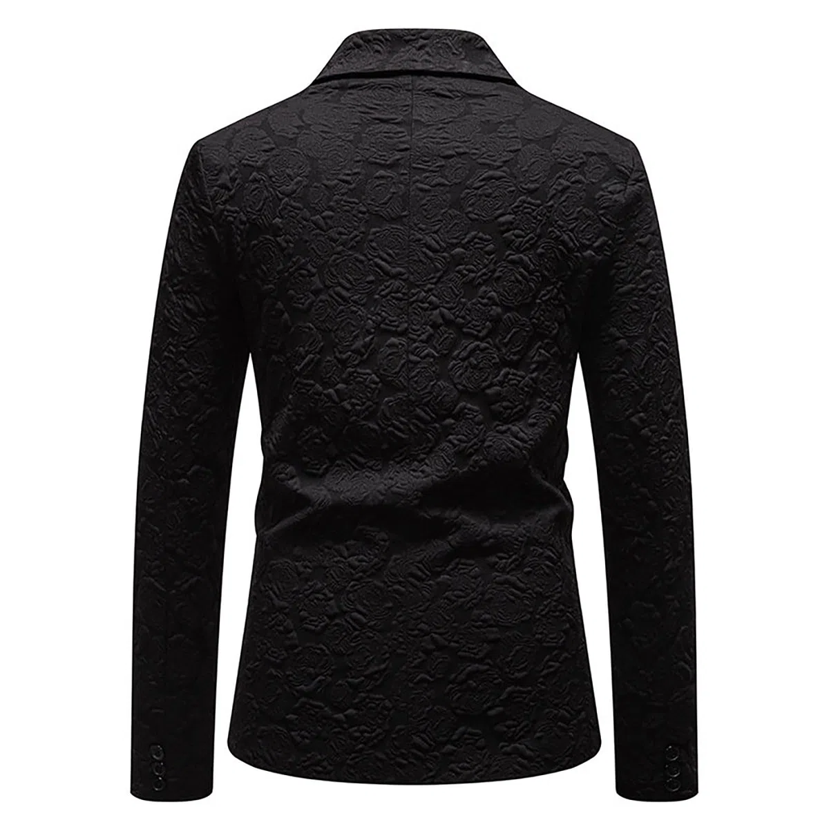 Generisch Giacca da uomo con goffratura floreale, elegante blazer jacquard per occasioni festive, giacca slim fit con superficie strutturata