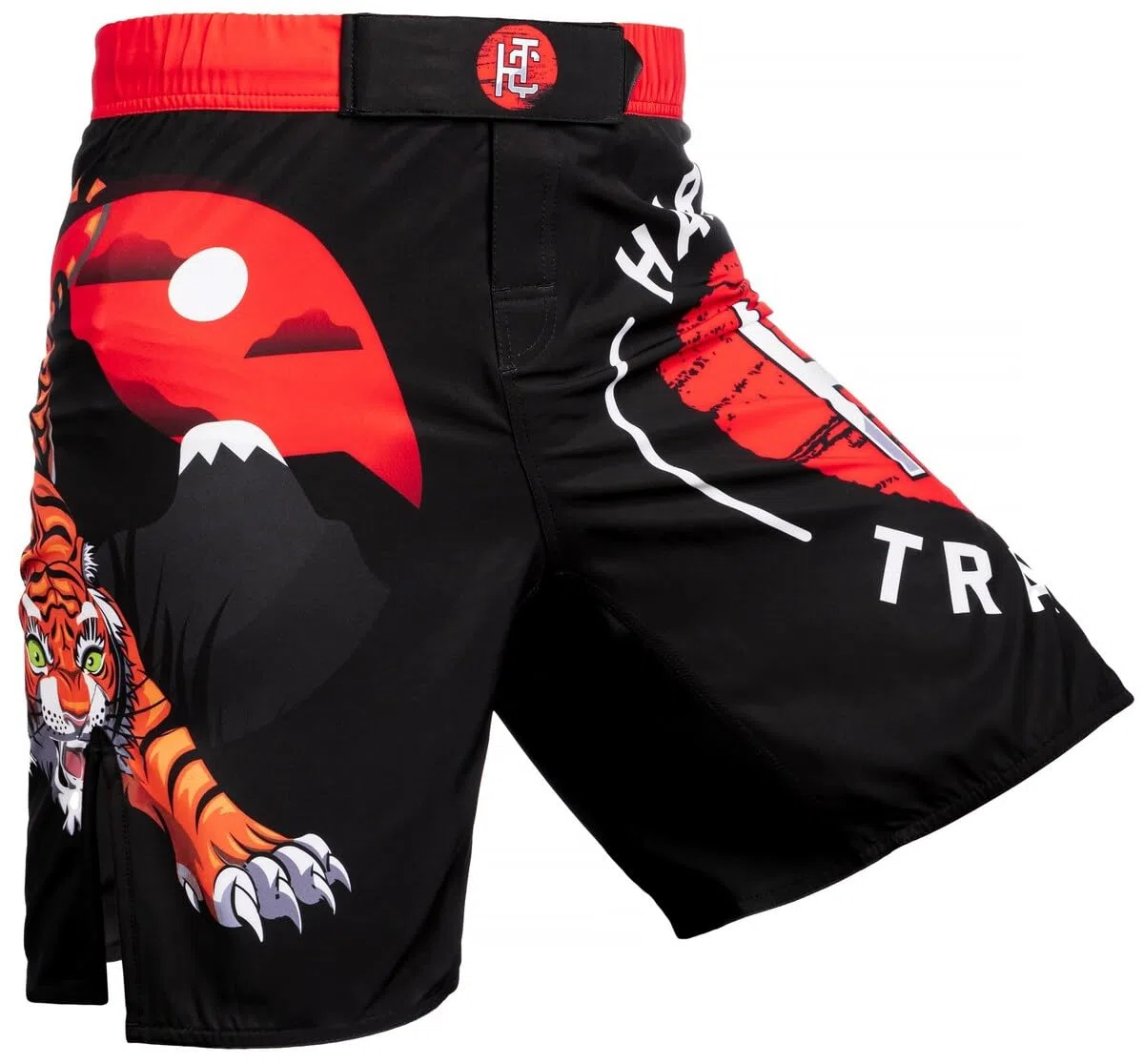 Hardcore Training Japan Tiger Fight Shorts Uomo Pantaloncini da Combattimento Arti Marziali MMA BJJ Boxe Muay Thai Grappling Fitness No Gi