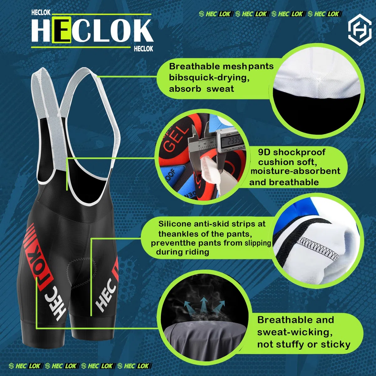 Abbigliamento Ciclismo Set Manica Corta Tuta Ciclismo Uomo Tuta da Bicicletta MTB Estiva +Pantaloncini Cuscino Gel 9D＋Guanti da Ciclismo, Occhiali da Ciclismo