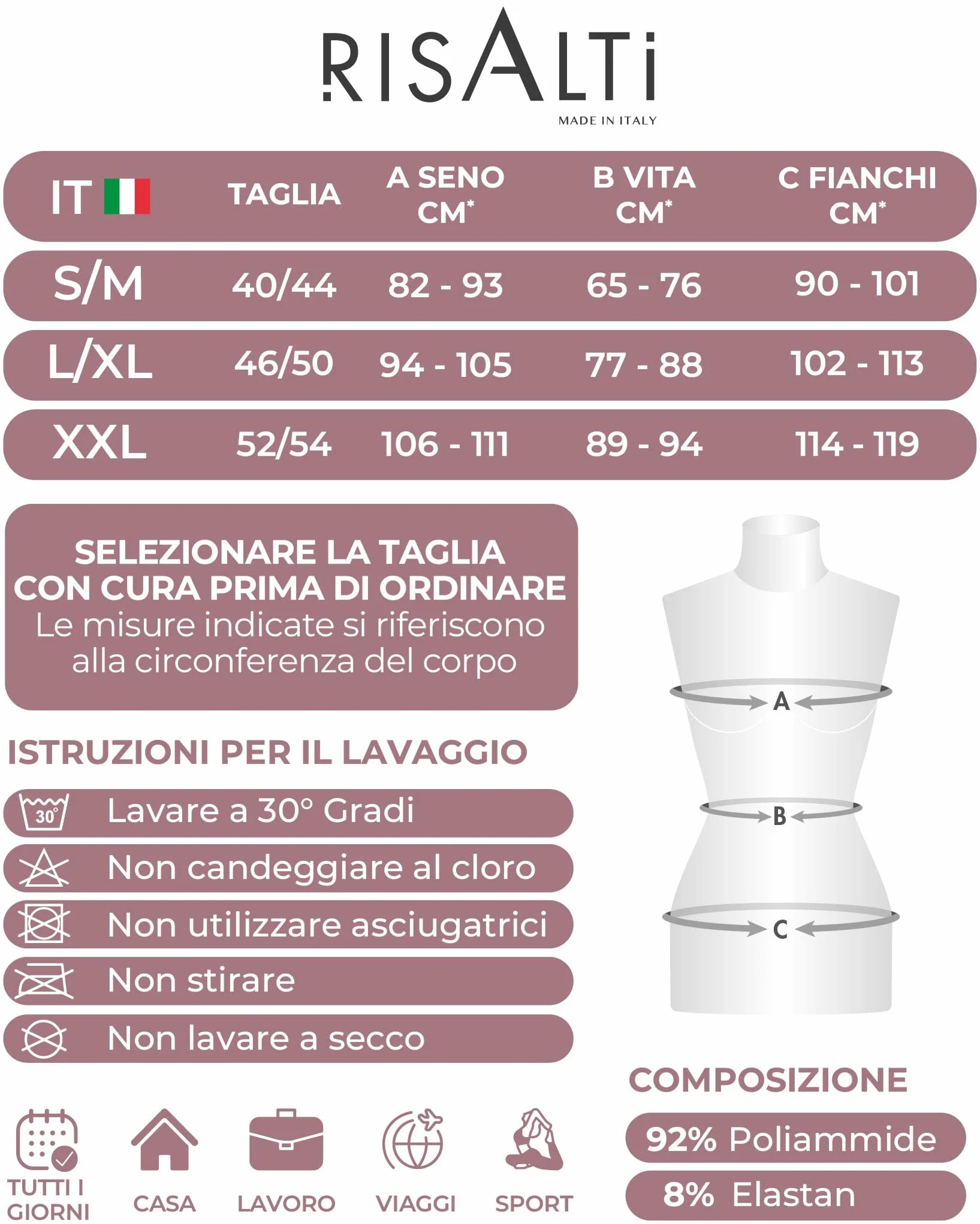 Risalti Canotta Donna Microfibra Spalla Stretta 3 pz - Canottiera Donna Elegante Elasticizzata, Top Intimo Senza Cuciture ed Etichette più Morbido delle Canottiere Cotone, Caraco - Made in Italy