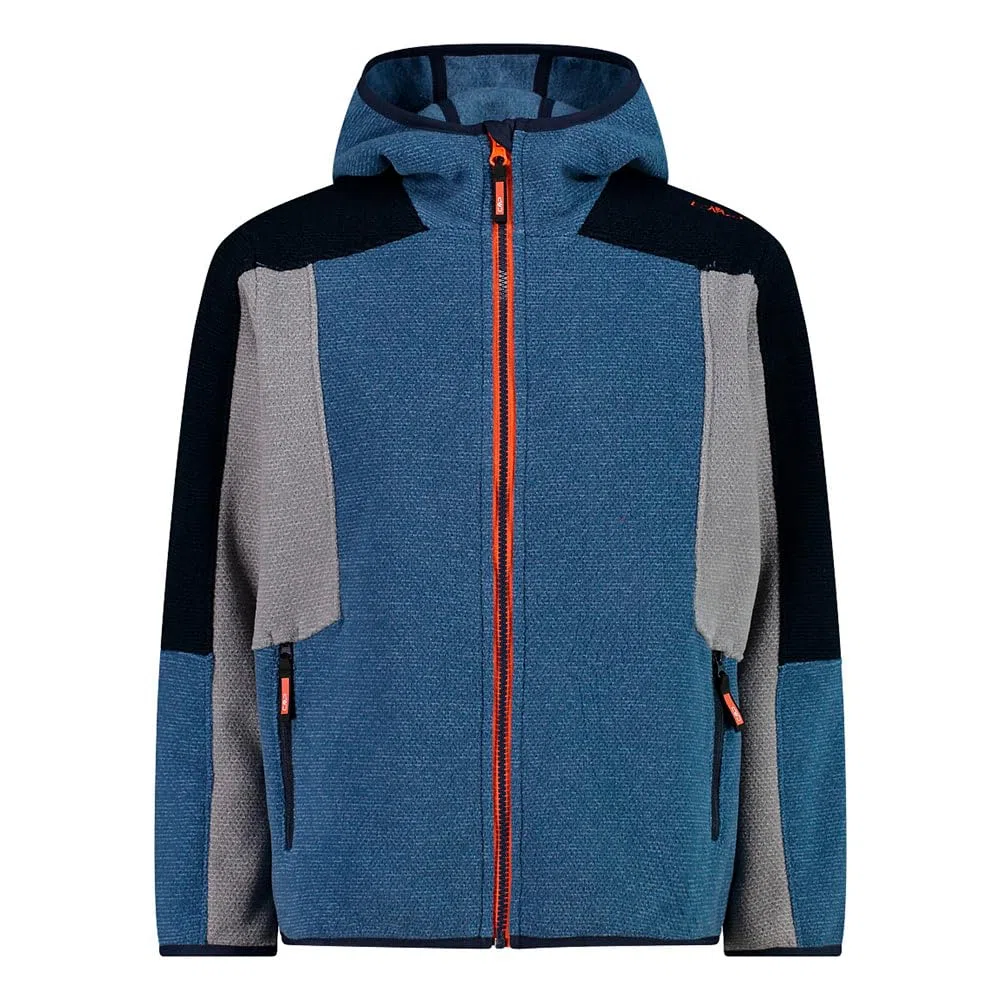 CMP Giacca Da Bambino In Pile Knit Tech Con Cappuccio Fisso Jacket Unisex - Bambini e ragazzi
